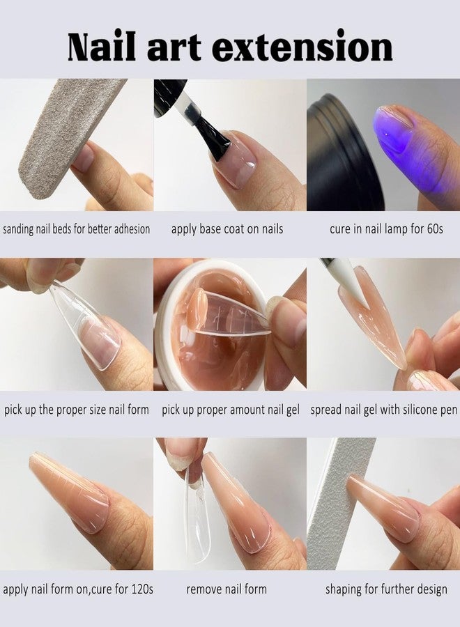 Fcozpjk Solid Builder Gel for Nails, 4 Colors Solid Builder Gel Non-Sticky Clear Nude Pink Pearl White Hard Gel for Nails 3D Sculpture Gel Flower Carving Modeling Design Nail Extension Gel Kit - Image 4